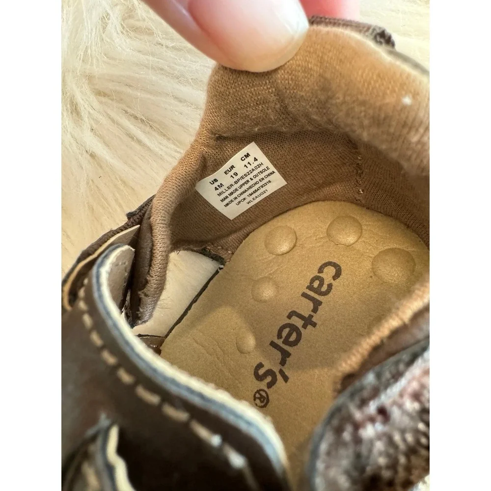 Carters brown leather sandals‎ size 4 EUC